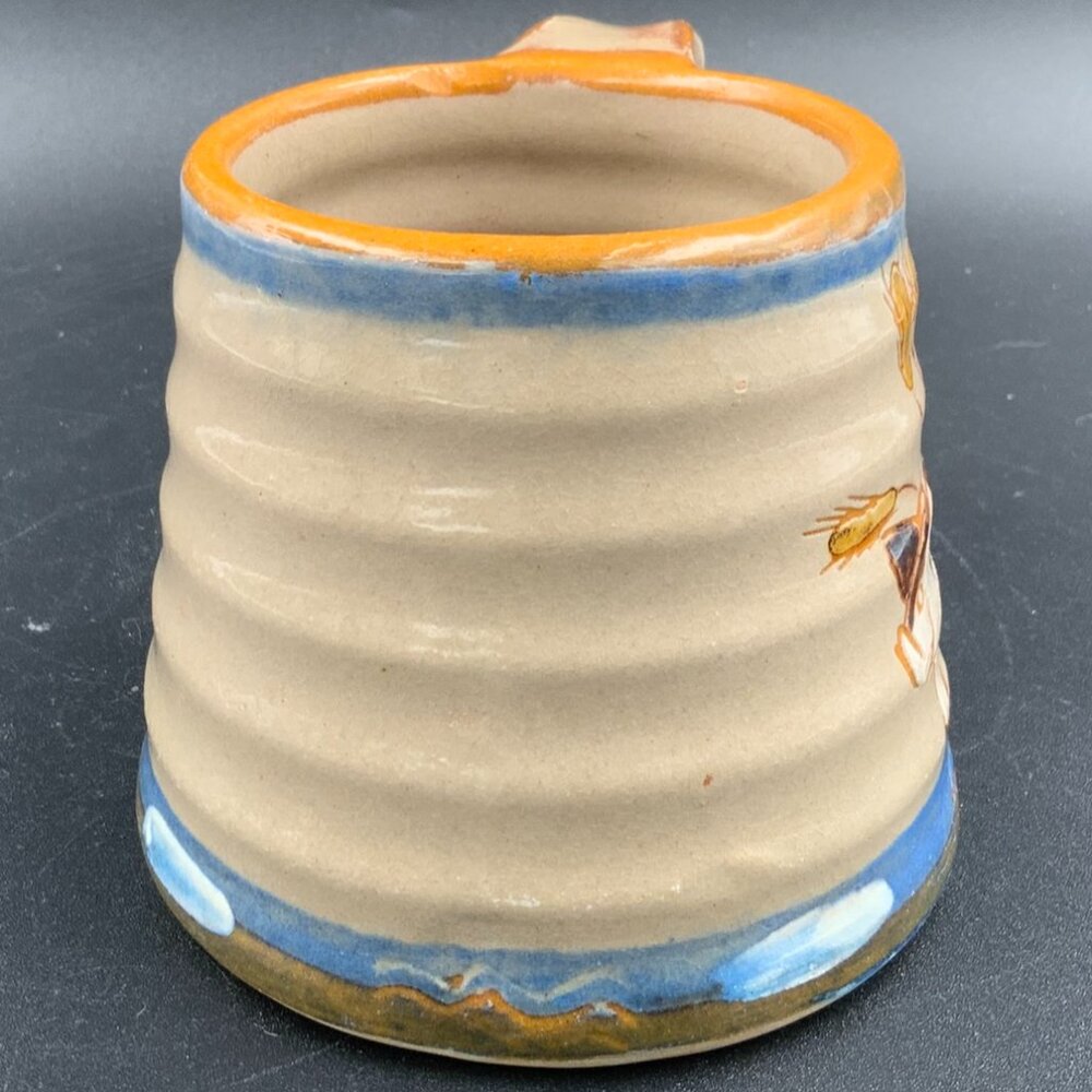 Danish MCM Knabstrup Stoneware Mug Cow Dancing in Field - Picture 6 of 8